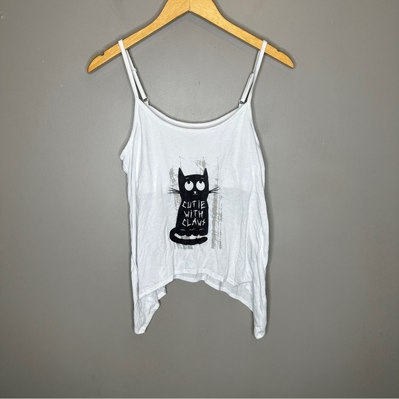 Joe boxer “cutie with claws” cat handkerchief hem built in bra cami - Picture 1 of 7